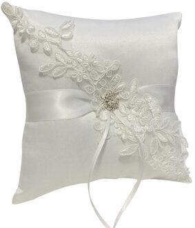 White Lace Wedding Ring Kussen Alliantie Bridal Ringkussen Kussens Bruiloft Huwelijk Ceremonie Decorations✪ω✪