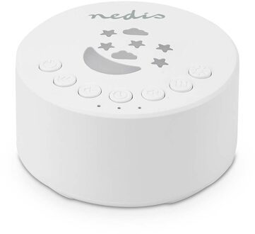 White Noise Machine | 18 Sound Options | 1 W | Maximale batterijduur: 18 uur | Dimbaar Licht | Tijds Smart home accessoire Wit