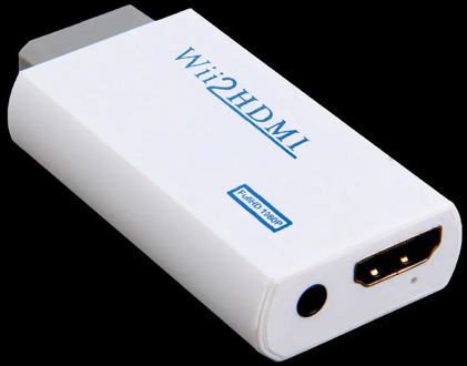 White Plastic Wii to HDMI Wii2HDMI Adapter Converter Full HD 1080P Output Upscaling 3.5mm Audio Video Output