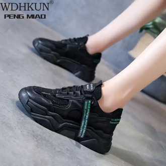 White Platform Sneakers Casual Shoes Women Spring Fashion Dad Shoes Thick Sole Black Chunky Sneakers Female Vulcanize Shoes