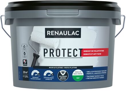 White Protect Muurverf - Mat - Wit - 2,5l