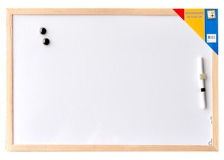 Whiteboard 40 X 60 Cm Hout Wit 5-delig