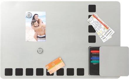 Whiteboard Duobord Rexel 61x39cm zilver magnetisch Zwart