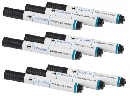 Whiteboard markers - zwart - 9x stuks - Kantoor - Whitboard stiften
