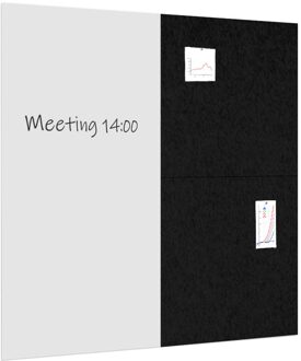 Whiteboard / prikbord pakket 200x200 cm - 1 whiteboard + 2 akoestische Zwart
