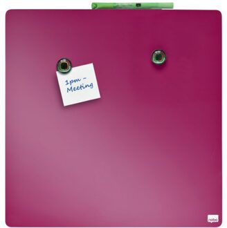 Whiteboard Rexel 36x36cm roze magnetisch Zwart