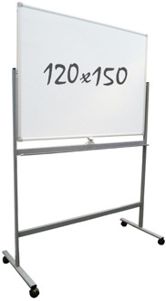 Whiteboard Verrijdbaar - Dubbelzijdig - Magnetisch - 120x150 cm Wit