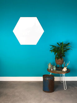 Whiteboard zonder rand - Hexagon - 100 cm Wit