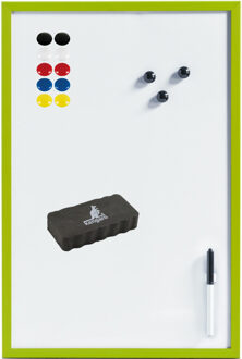 Whitebord met marker/wisser/magneten - 40 x 60 cm - groen - Whiteboards