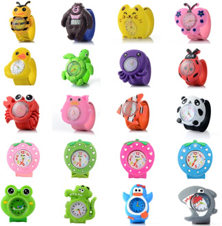 WhiteCity 3D Cartoon Animal Kids Watches Rubber Quartz Children's Watches for Girls Boys Cute Clock