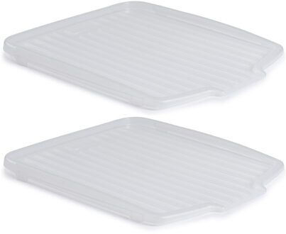 Whitefurze Afdruipmat/Droogmat - 2x - transparant - kunststof - 45 x 38 cm