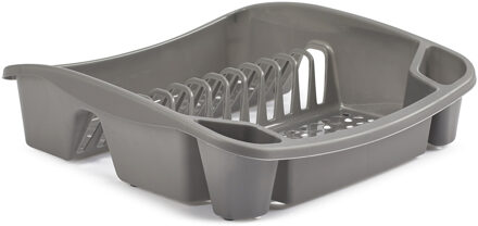 Whitefurze Afwas afdruiprek - kunststof - 37 x 40 x 11 cm - grijs - afwassen en drogen