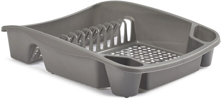 Whitefurze Afwas afdruiprek - kunststof - 48 x 39 x 12 cm - grijs - afwassen en drogen