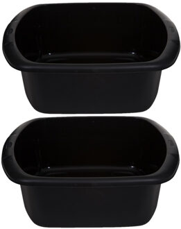 Whitefurze Afwasteil/afwasbak - 2x - 9 liter - zwart - 38 x 32 x 13 cm