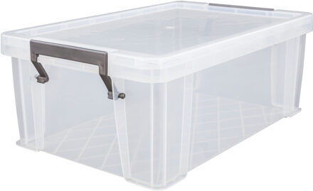 Whitefurze Allstore Opbergbox - 10 liter - Transparant - 40 x 26 x 15 cm - kunststof - met deksel