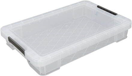 Whitefurze Allstore Opbergbox - 12 liter - Transparant - 55 x 36 x 9 cm - kunststof - met deksel