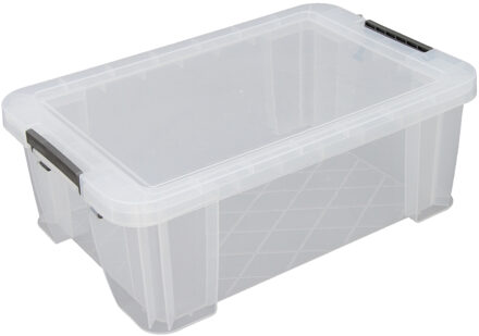 Whitefurze Allstore Opbergbox - 15 liter - Transparant - 47 x 30 x 17 cm - kunststof - met deksel