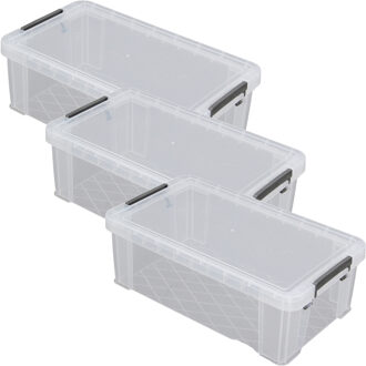 Whitefurze Allstore Opbergbox - 5x stuks - 5,8 liter - Transparant - 35 x 19 x 12 cm