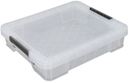 Whitefurze Allstore Opbergbox - 9 liter - Transparant - 43 x 36 x 8 cm - Opbergbox