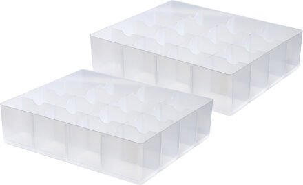 Whitefurze Allstore Organiser voor opslagbox 24L en 36L - 2x stuks - 37 x 31 x 9 cm - Opbergbox Transparant