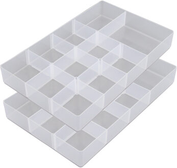 Whitefurze Allstore Organiser voor opslagbox 5,5L en 10L - 2x - 34 x 21 x 4,5 cm - Opbergbox Transparant