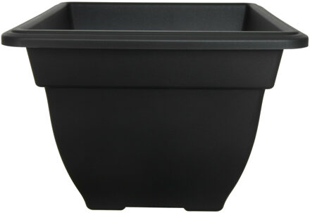 Whitefurze Buiten plantenpot/bloempot/planter - zwart - kunststof - L38 x B38 x H28 cm