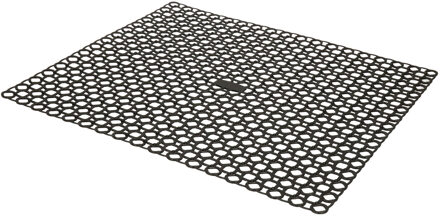 Whitefurze Gootsteenmat/spoelbakmat - zwart - kunststof - 39 x 35 cm - anti-slip/afdruipmat