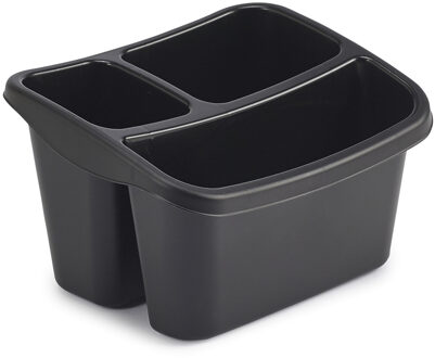 Whitefurze Gootsteenorganiser - Kunststof - 20 x 24 x 15 cm - Zwart