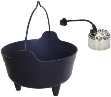 Whitefurze Heksenketel/kookpot met mistmaker - zwart - 4 liter - kunststof - D28 x 19 cm