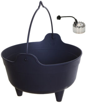 Whitefurze Heksenketel/kookpot met mistmaker - zwart - 9 liter - kunststof - D35 x 25 cm