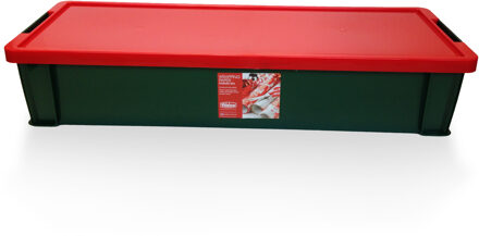 Whitefurze Kerst inpakpapier/cadeaupapier opbergbox groen/rood 81 x 28 x 16 cm - Cadeaupapier