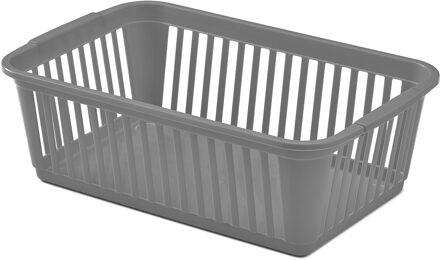 Whitefurze Opbergmandje - kastmandje - Kunststof - Grijs - 25 x 16 x 8 cm