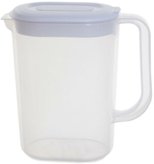 Whitefurze Schenkkan/waterkan - transparant - 1500 ML - kunststof - 19 x 9 x 20 cm