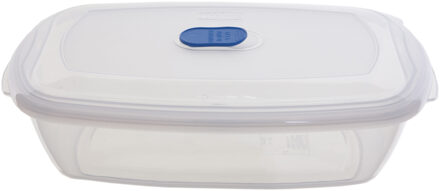 Whitefurze Vershoudbakje/bewaarbakje - magnetron/vriezer - transparant - kunststof - 2,33 L