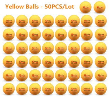 Whizz Pingpong Bal 3 Sterren Concurrentie Training Ballen Materialen Hoge Elasticiteit Ping-Pong Ballen geel balls 50stk