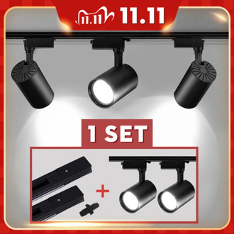 Whole Set Led Track Light COB Track Lamp 12W 20W 30W 40W Rail Lighting Aluminum Spot Lights Fixtures For Clothing Shop Home 220V