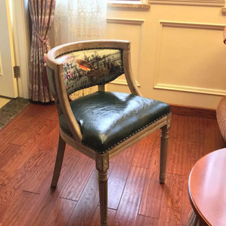 Whole solid wood chair restoring ancient ways does old leather cloth art chair