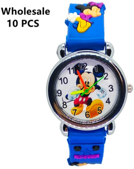 (Wholesale 10 Pcs) Cartoon Kids Quartz Watches Children Watch Boys Girls Clock Silicone Strap Crystal Bracelet Wristwatch