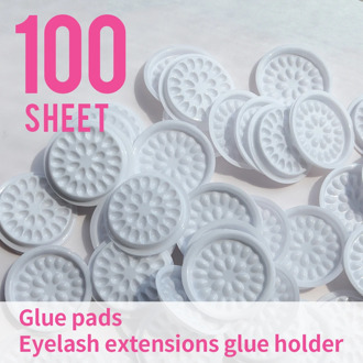 Wholesale 100pcs Glue Gasket Eyelash glue holder Adhesive Pallet Eyelash Extension glue pads stand eyelash plastic makeup tool