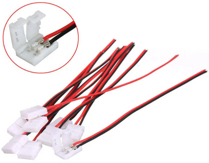 Wholesale 10Pcs PCB Cable 2 Pin LED Strip Connectors 3528/5050 8m/10mm Width PCB Ribbon Single Color Adapter