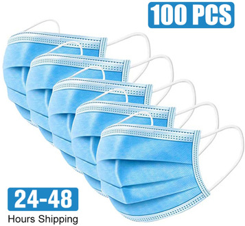 Wholesale Disposable Face Mask 100/150/200/300/500pcs Protective Mouth Mask 3 Ply Non-woven Anti Dust Safety Protection Masks