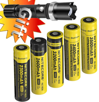Wholesale NITECORE 18650 3.7V Li-ion Protected Rechargeable Battery NL1823 NL1826 NL1832 NL1834 NL1835 Button Top for Flashlight