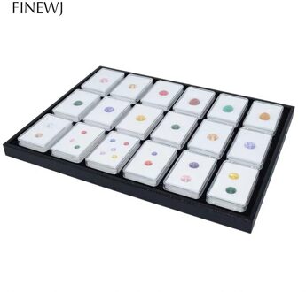 Wholesle 18 Stks/partij 5.7X3.7Cm Losse Diamant Display Box Plastic Edelsteen Opbergdoos Gem Verpakking Voor Gems display Lade Case wit met tray