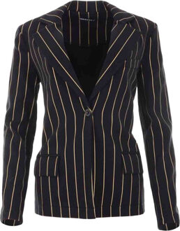 Wi22.10.301 carmen jacket black stripe Zwart - 40