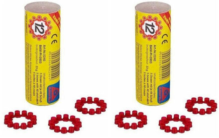 Wicke Euro Caps Speelgoed revolver/pistool - 2x - 12-shots plaffertjes ringen - 480 shots verpakking