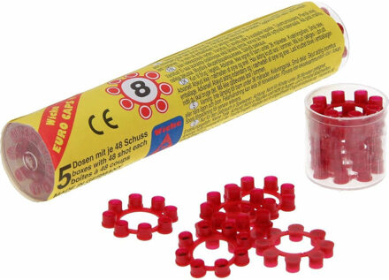Wicke Euro Caps Speelgoed revolver/pistool - 8-shots plaffertjes ringen - 240 shots verpakking