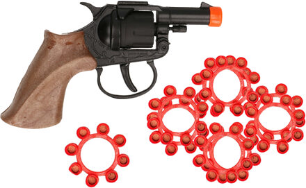 Wicke Euro Caps Speelgoed Revolver/pistool met plaffertjes voor een cowboy - metaal - 192 shots - verkleed spullen