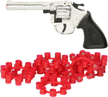 Wicke Euro Caps Wicke Cowboy verkleed speelgoed revolver of pistool - metaal - met 192 plaffertjes