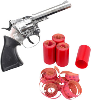 Wicke Euro Caps Wicke Cowboy verkleed speelgoed revolver of pistool - metaal - met 2400 plaffertjes