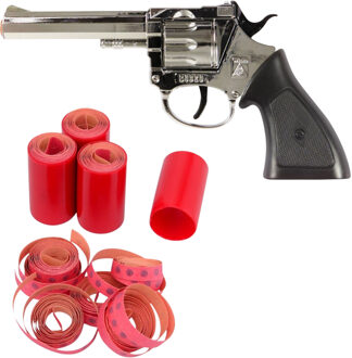 Wicke Euro Caps Wicke Cowboy verkleed speelgoed revolver of pistool - metaal - met 2400 plaffertjes